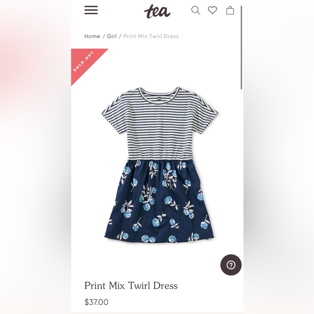 Tea Collection- Print Mix Twirl Dress - Size 4 -